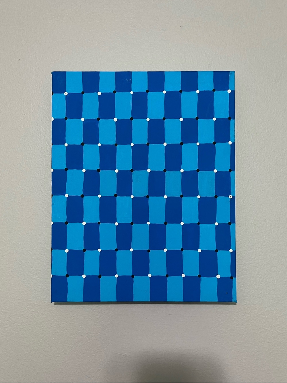 Blue Optical Illusion Canvas Wall Art + Ant-man Painting